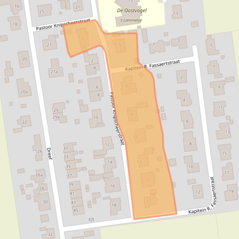 Kaart van postcodegebied 4586AS.