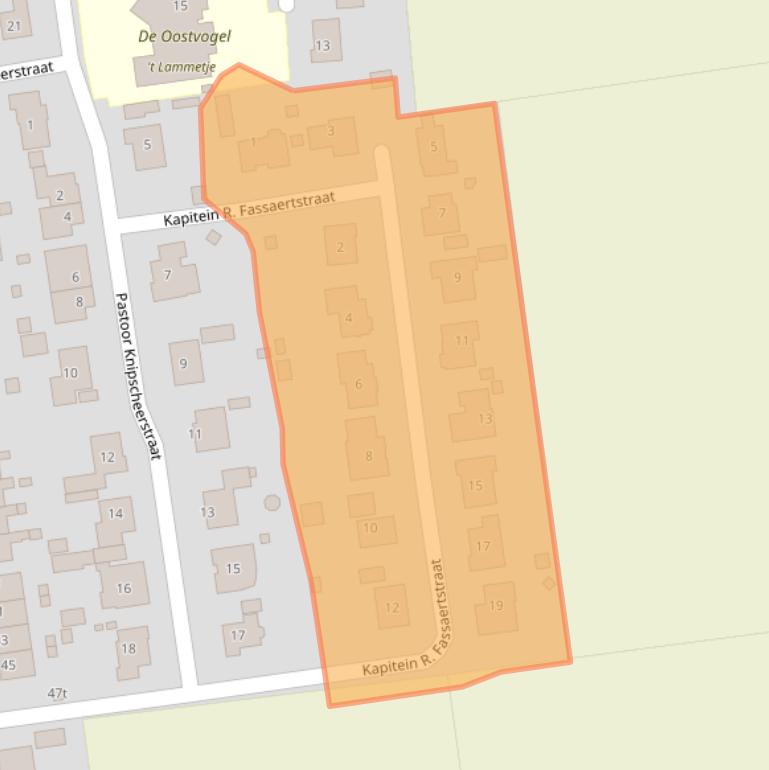 Kaart van postcodegebied 4586AT.