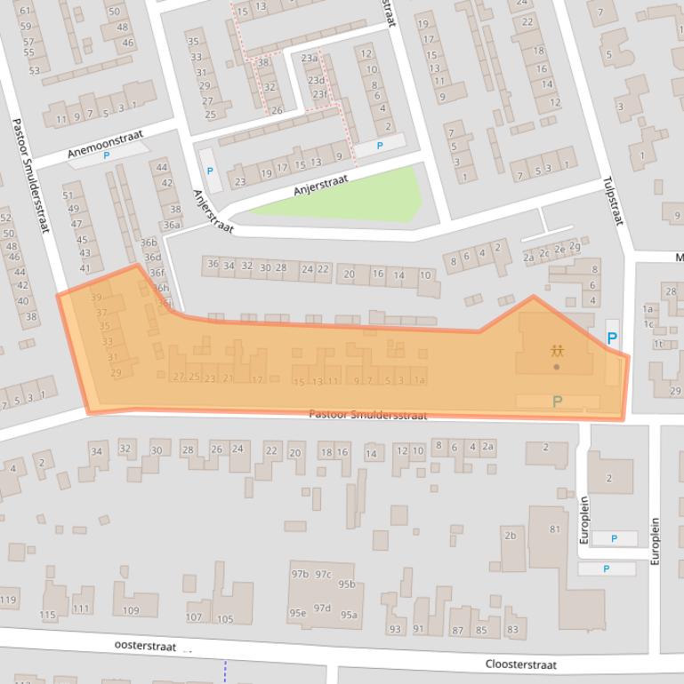 Kaart van postcodegebied 4587AG.