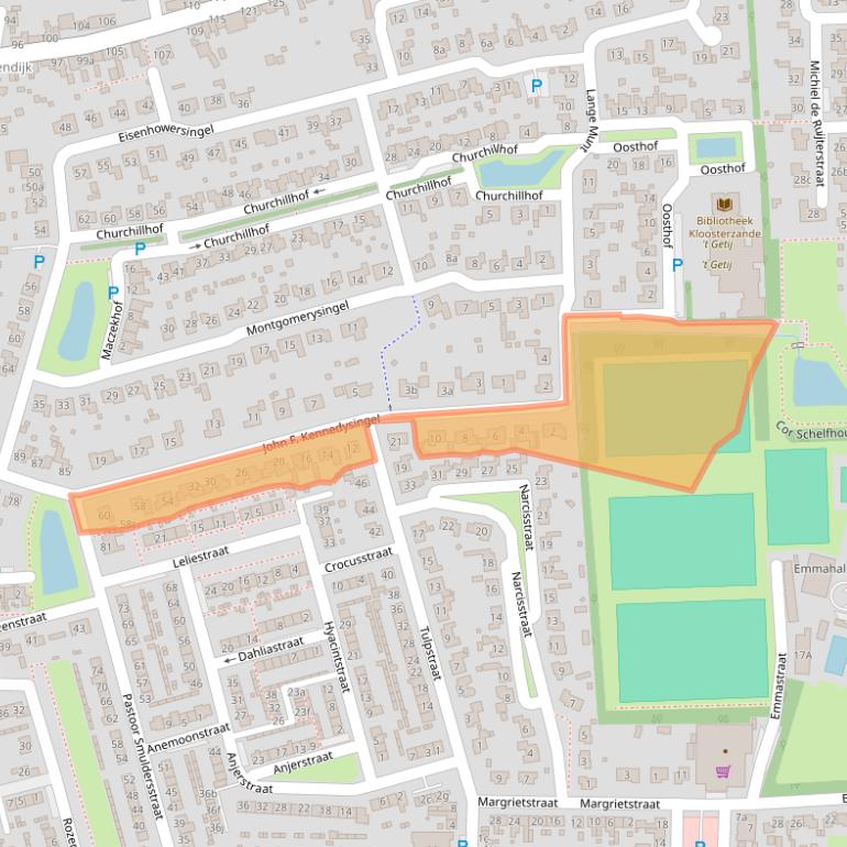 Kaart van postcodegebied 4587AM.