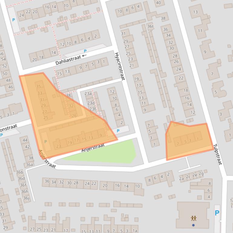 Kaart van postcodegebied 4587AP.