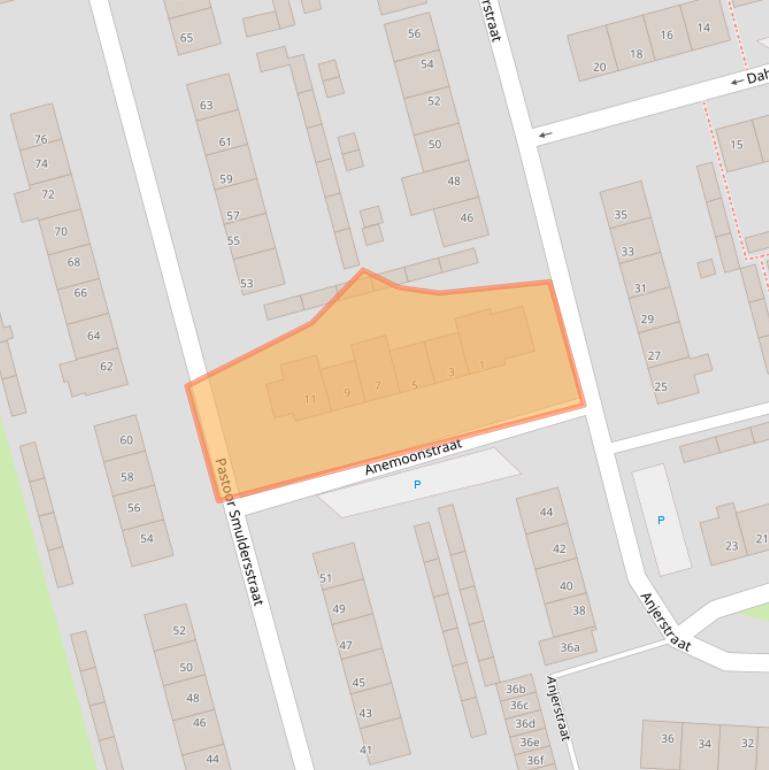 Kaart van postcodegebied 4587AT.