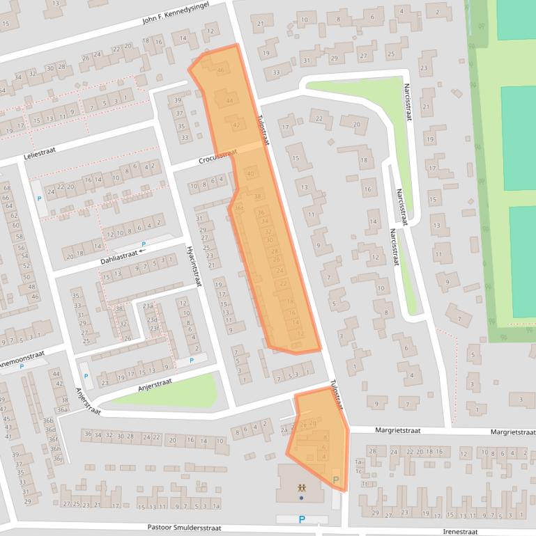 Kaart van postcodegebied 4587AZ.