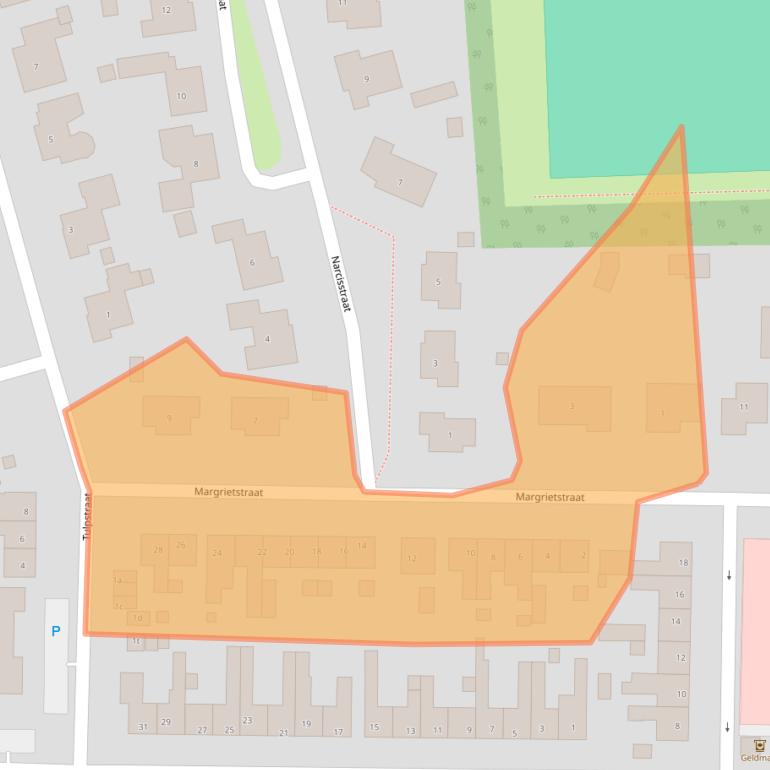 Kaart van postcodegebied 4587BD.