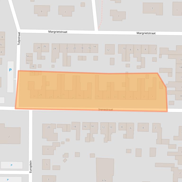 Kaart van postcodegebied 4587BE.