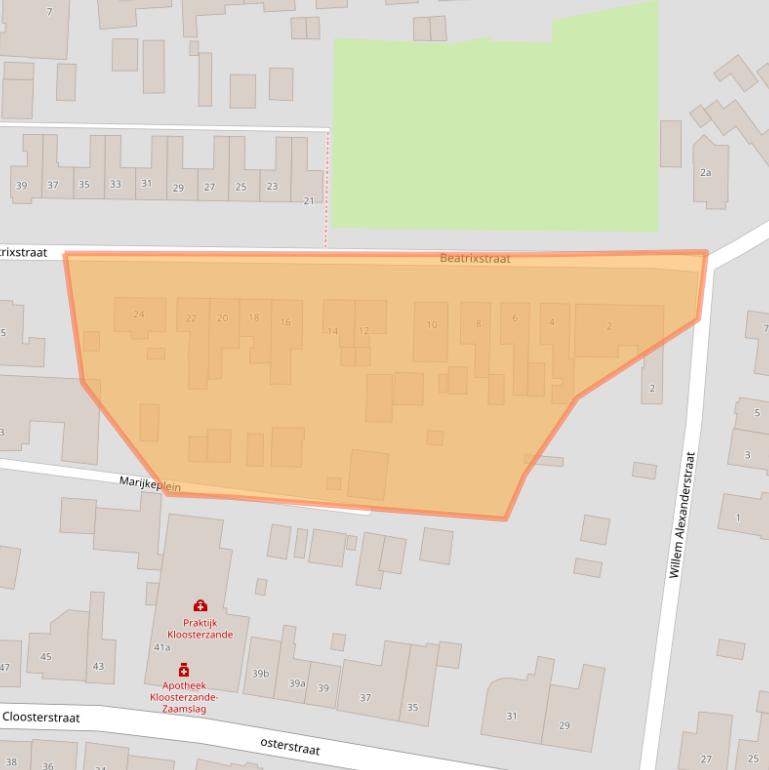 Kaart van postcodegebied 4587BK.