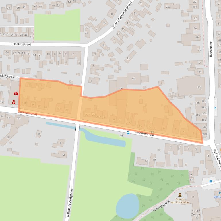 Kaart van postcodegebied 4587CA.