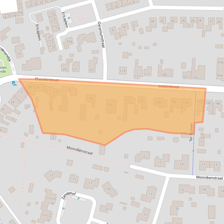 Kaart van postcodegebied 4587CG.