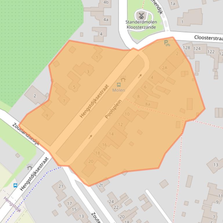 Kaart van postcodegebied 4587CL.