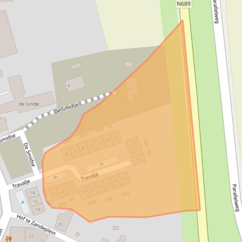 Kaart van postcodegebied 4587DB.