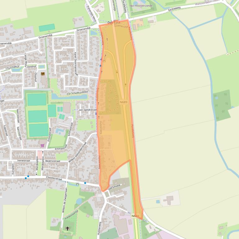 Kaart van postcodegebied 4587EA.