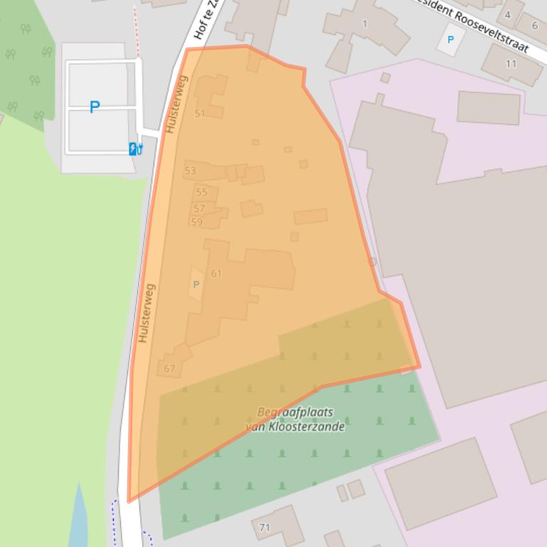 Kaart van postcodegebied 4587EB.