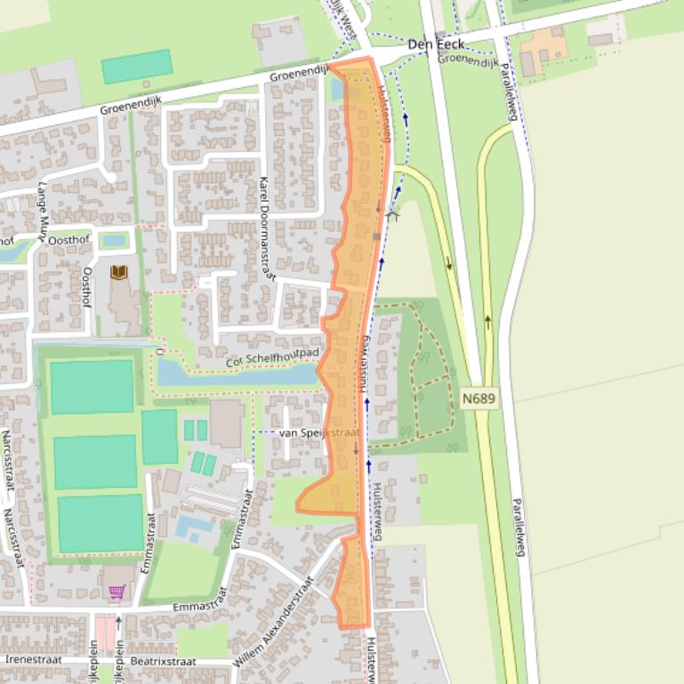 Kaart van postcodegebied 4587EC.