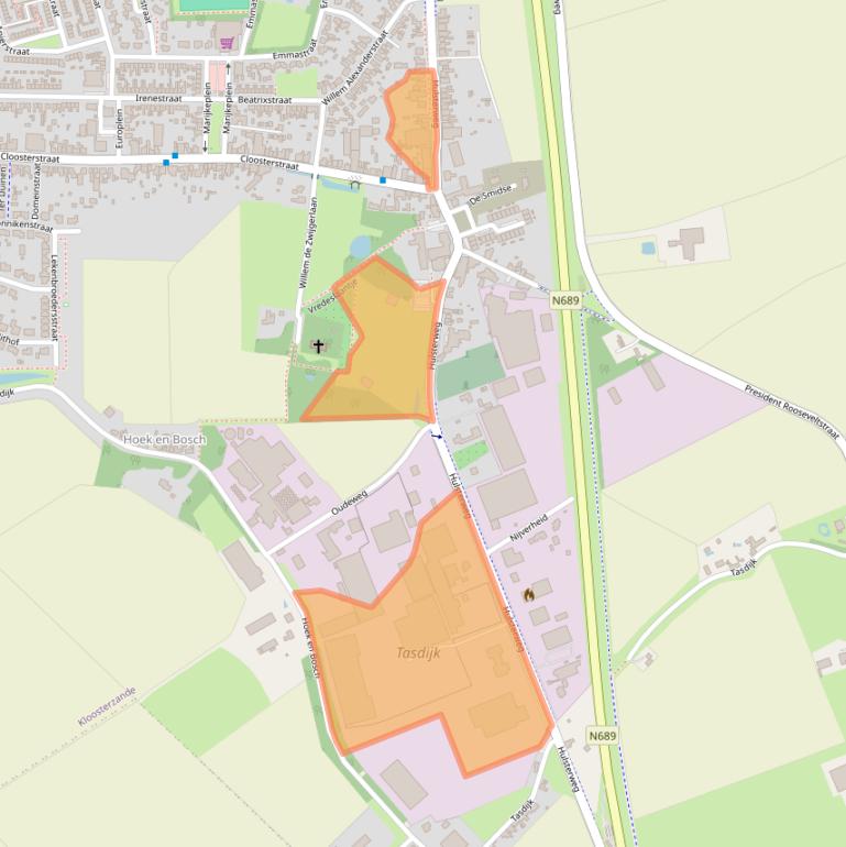 Kaart van postcodegebied 4587ED.