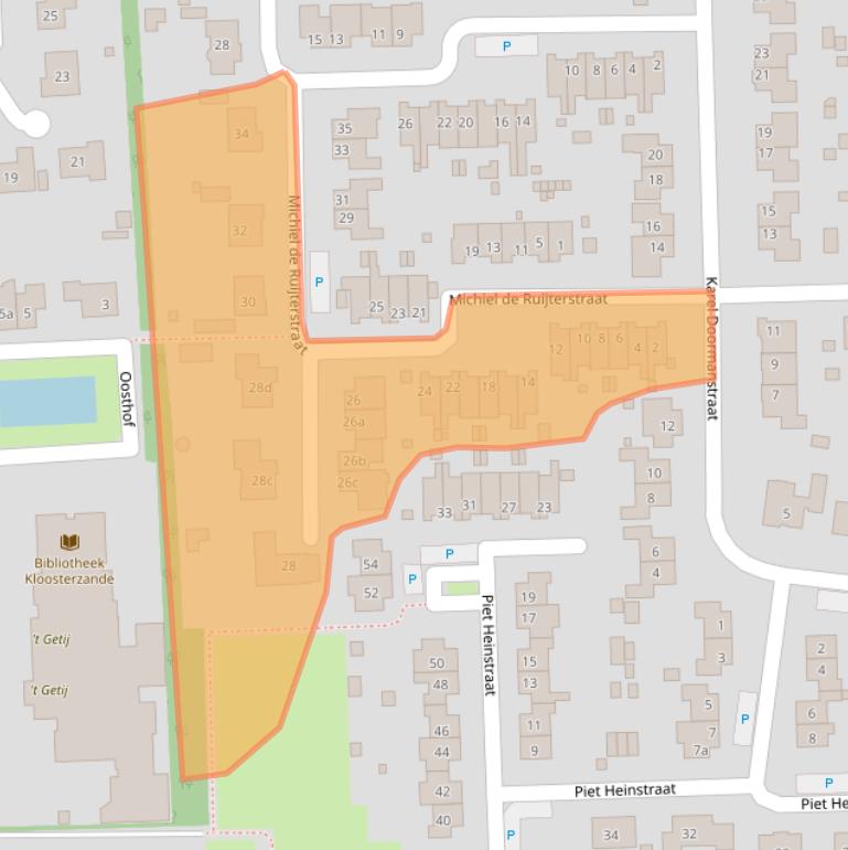 Kaart van postcodegebied 4587EL.