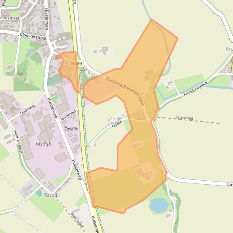 Kaart van postcodegebied 4587LA.