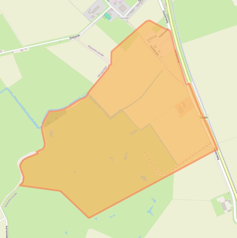 Kaart van postcodegebied 4587LE.