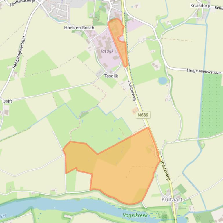 Kaart van postcodegebied 4587LG.