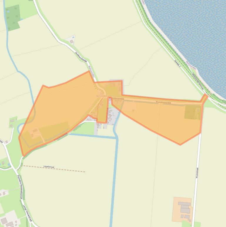 Kaart van postcodegebied 4587RA.