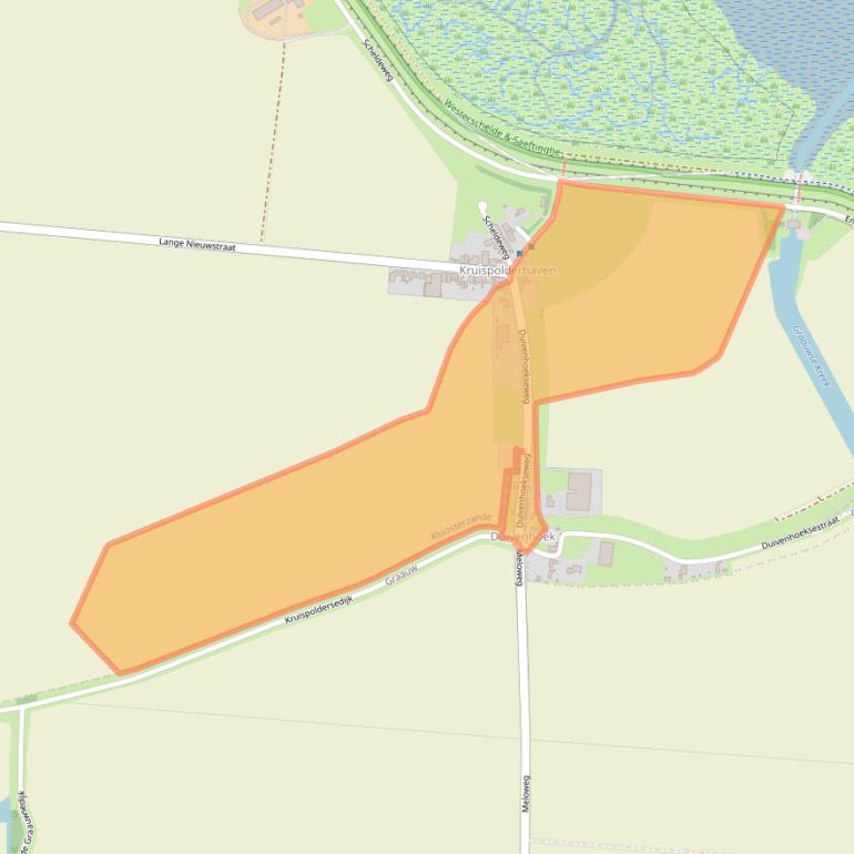 Kaart van postcodegebied 4587RG.