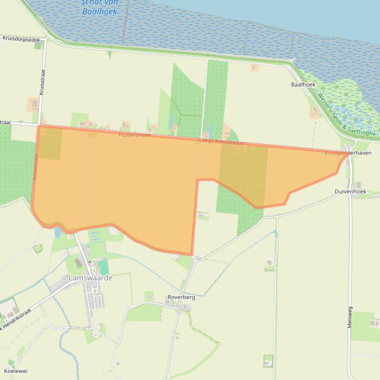 Kaart van postcodegebied 4587RJ.