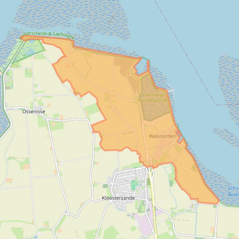 Kaart van postcodegebied 4588.