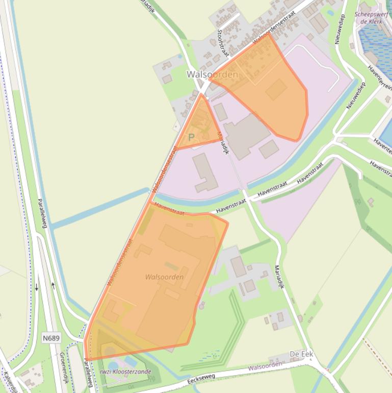 Kaart van postcodegebied 4588KD.