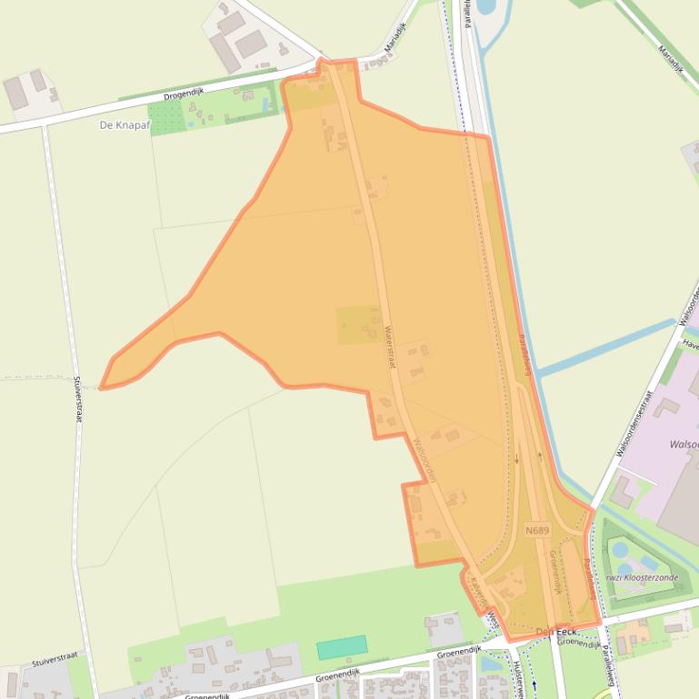 Kaart van postcodegebied 4588KL.