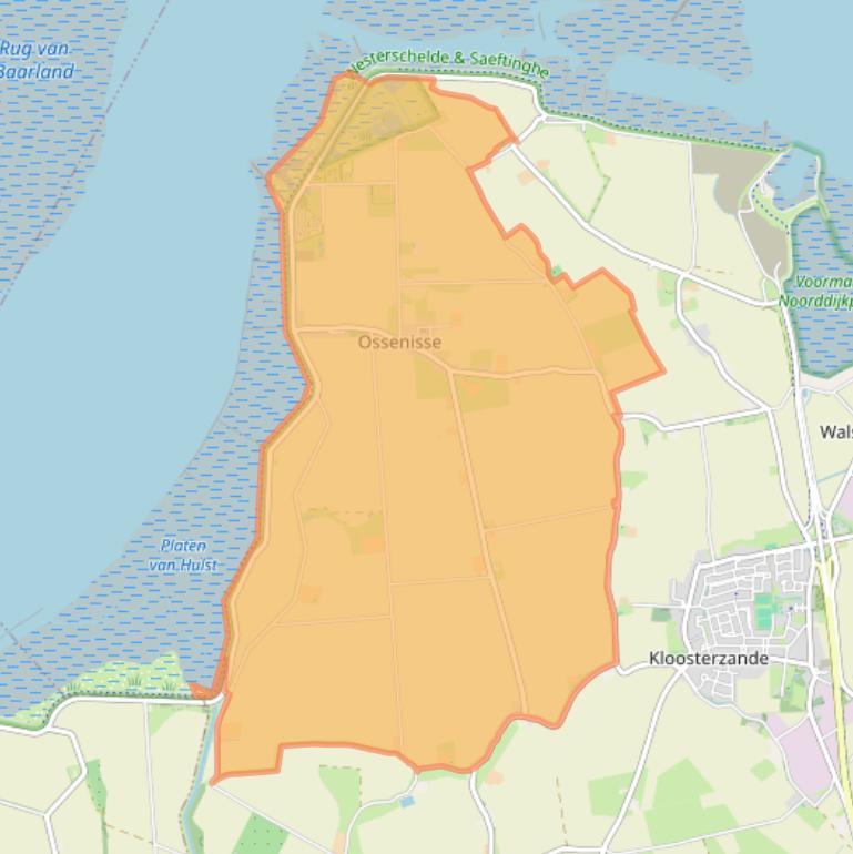 Kaart van postcodegebied 4589.