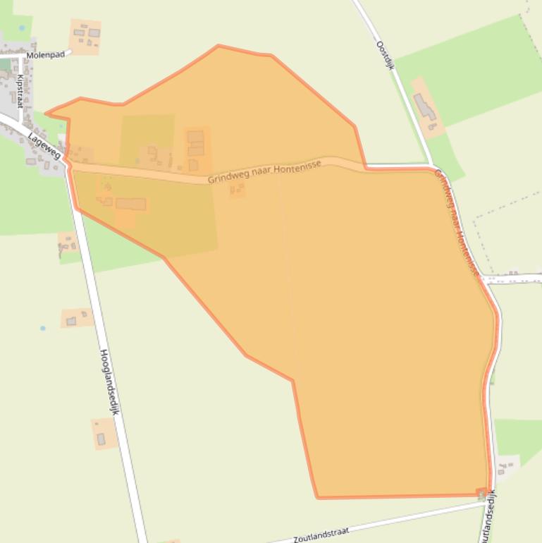 Kaart van postcodegebied 4589KN.