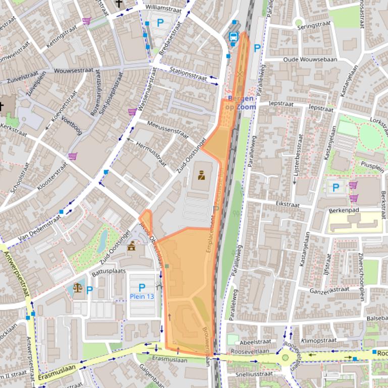 Kaart van postcodegebied 4611AP.