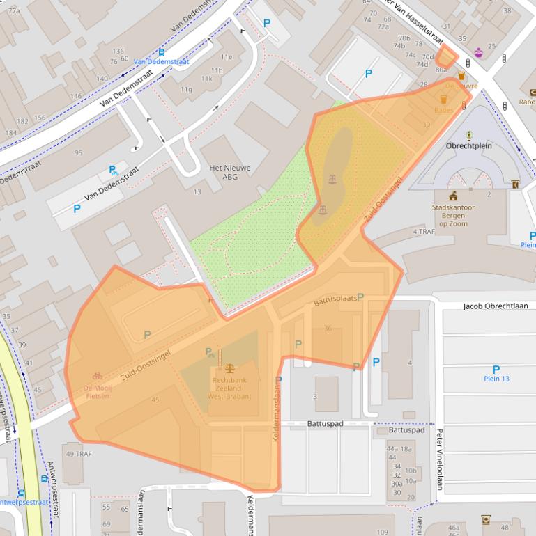 Kaart van postcodegebied 4611BC.