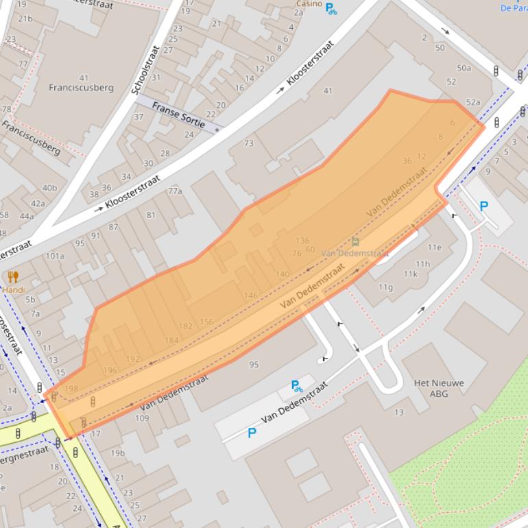 Kaart van postcodegebied 4611BE.