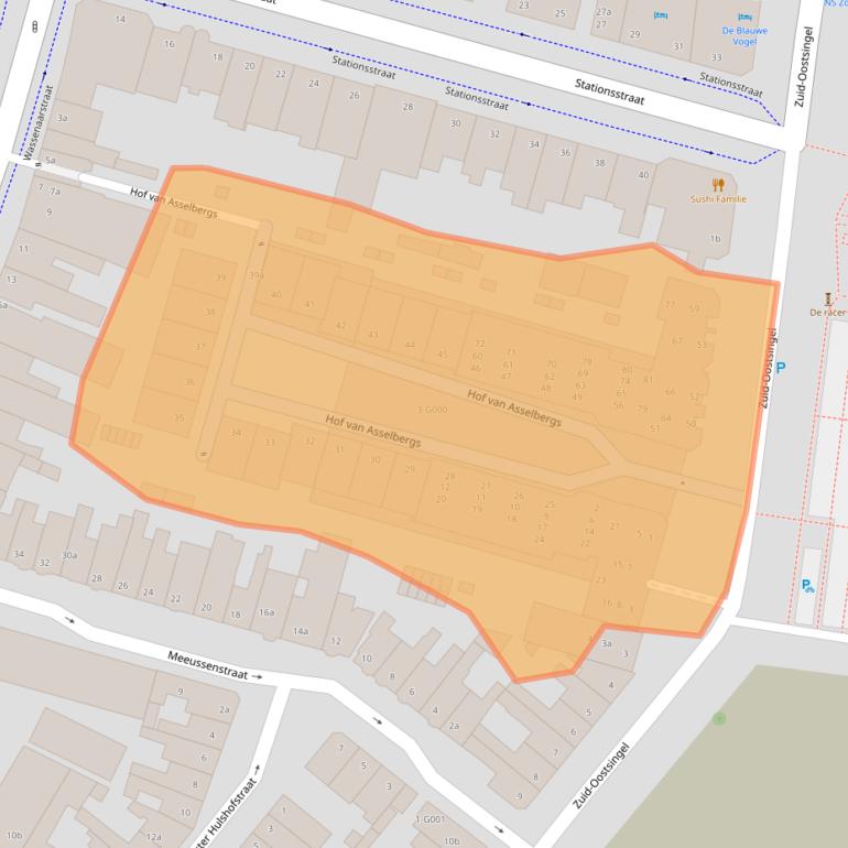 Kaart van postcodegebied 4611BJ.