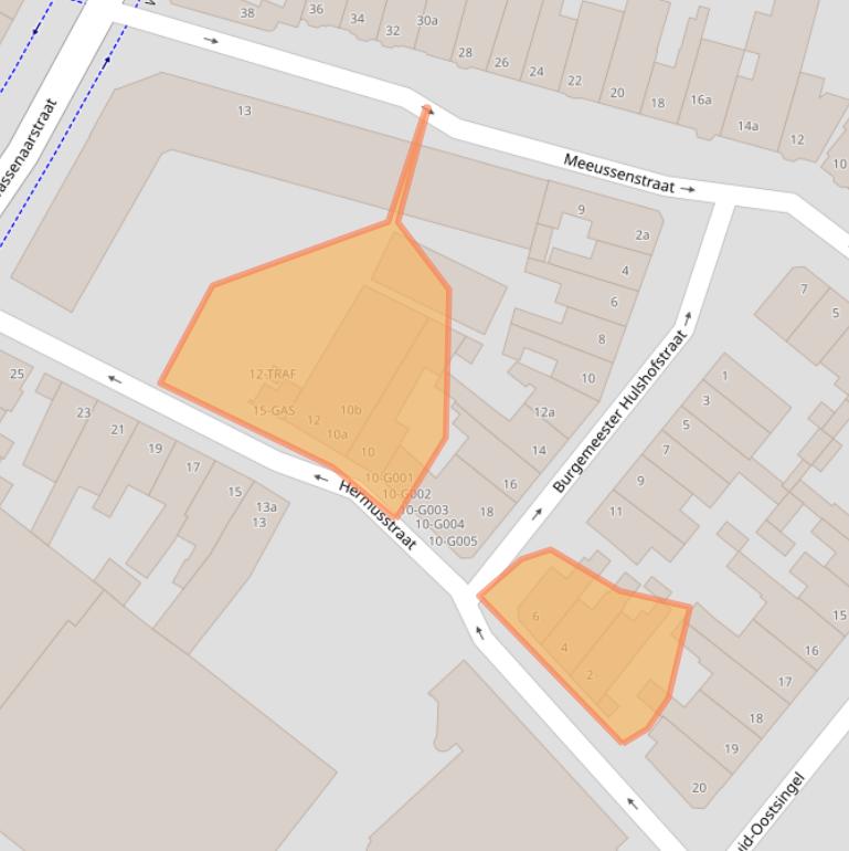 Kaart van postcodegebied 4611BM.