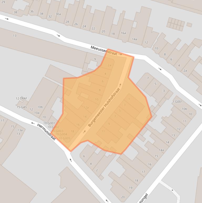 Kaart van postcodegebied 4611BN.