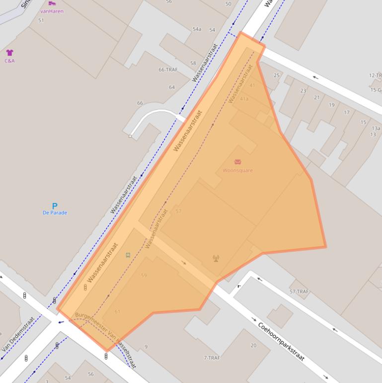 Kaart van postcodegebied 4611BT.