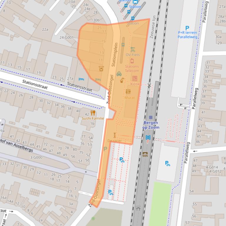 Kaart van postcodegebied 4611BX.