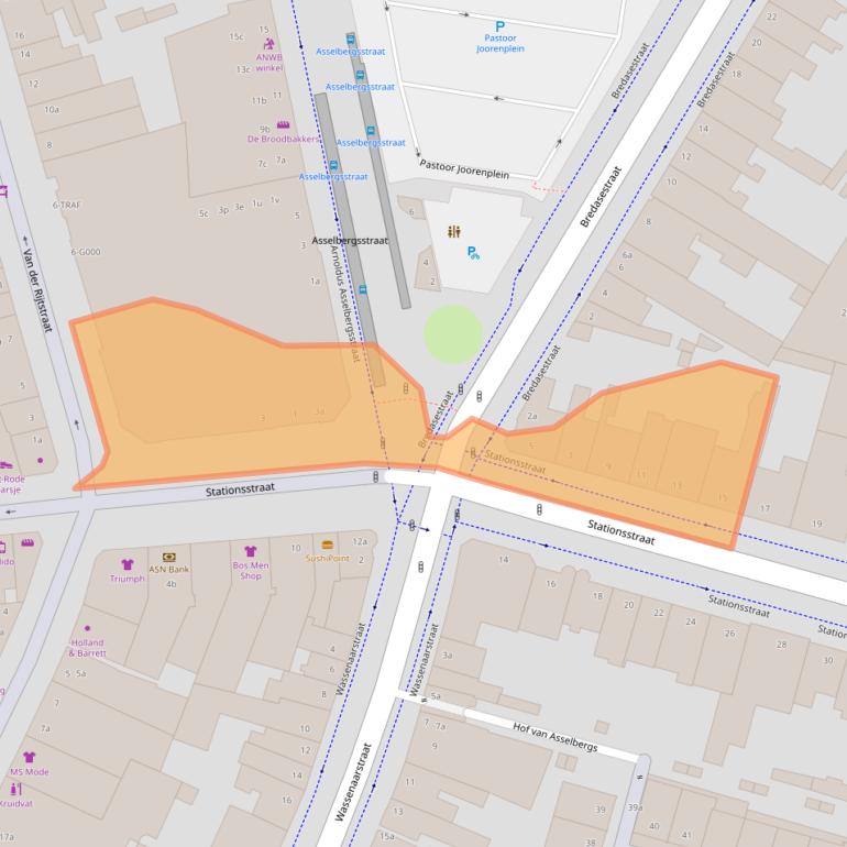 Kaart van postcodegebied 4611CA.