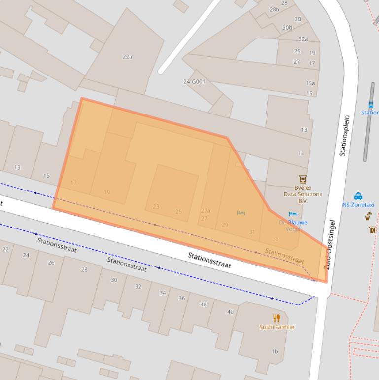 Kaart van postcodegebied 4611CB.