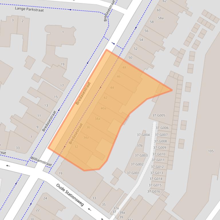 Kaart van postcodegebied 4611CH.