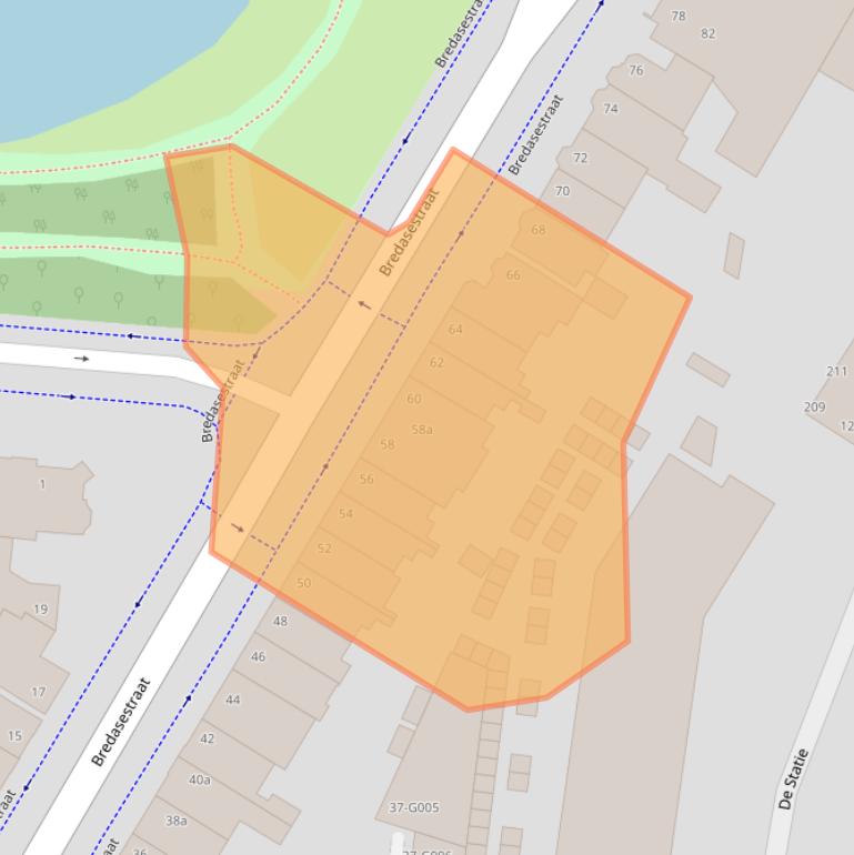 Kaart van postcodegebied 4611CJ.