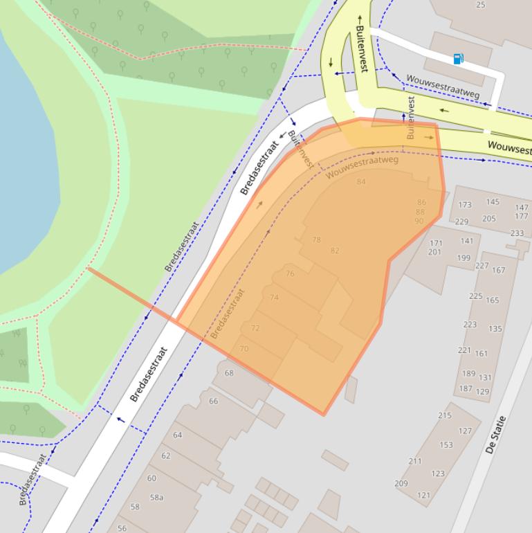 Kaart van postcodegebied 4611CK.