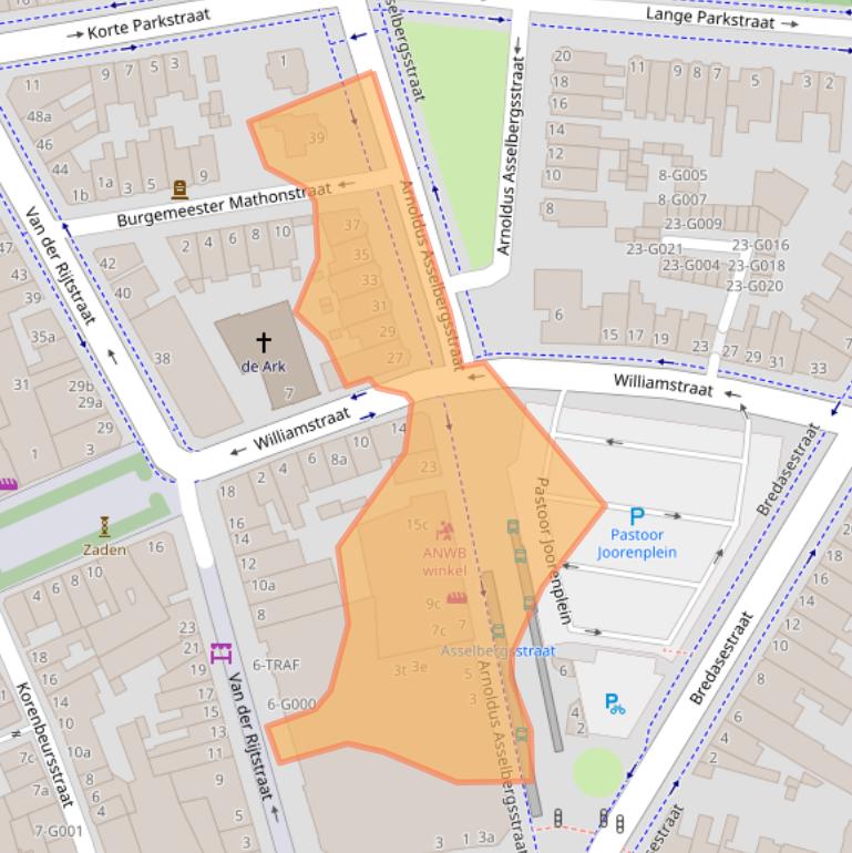 Kaart van postcodegebied 4611CL.