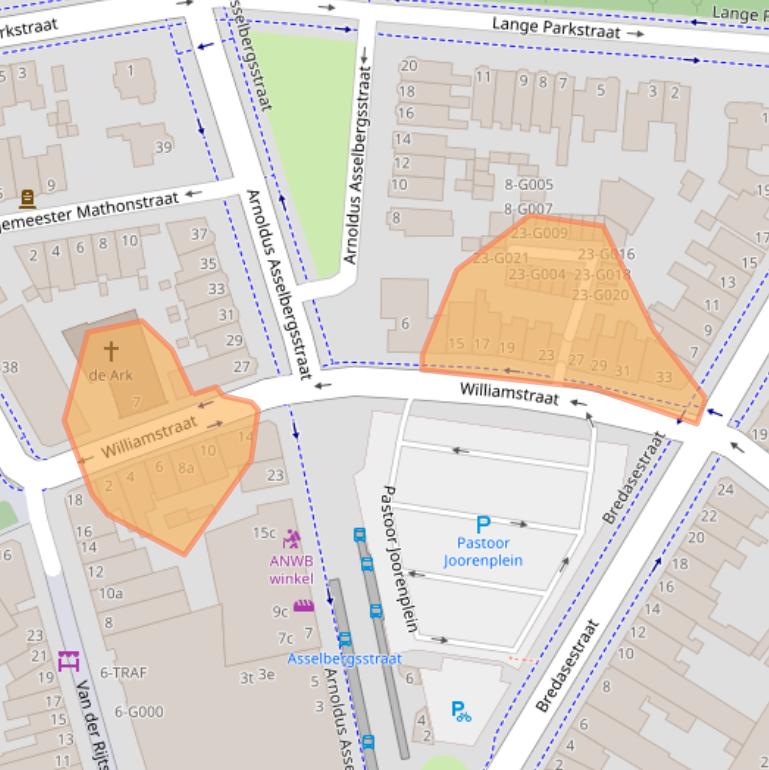 Kaart van postcodegebied 4611CN.