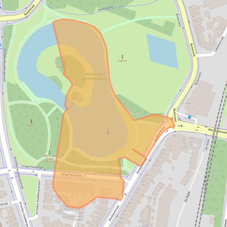 Kaart van postcodegebied 4611CP.