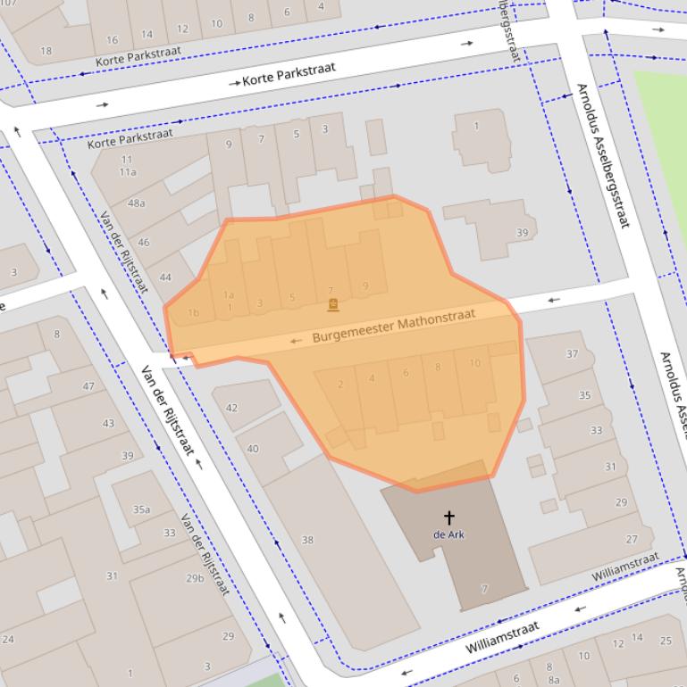 Kaart van postcodegebied 4611CS.