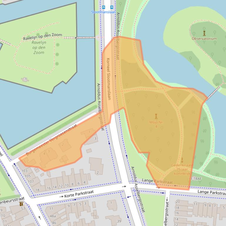 Kaart van postcodegebied 4611CW.