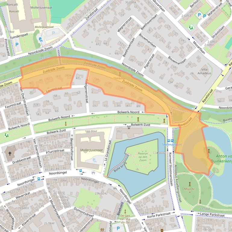 Kaart van postcodegebied 4611DC.
