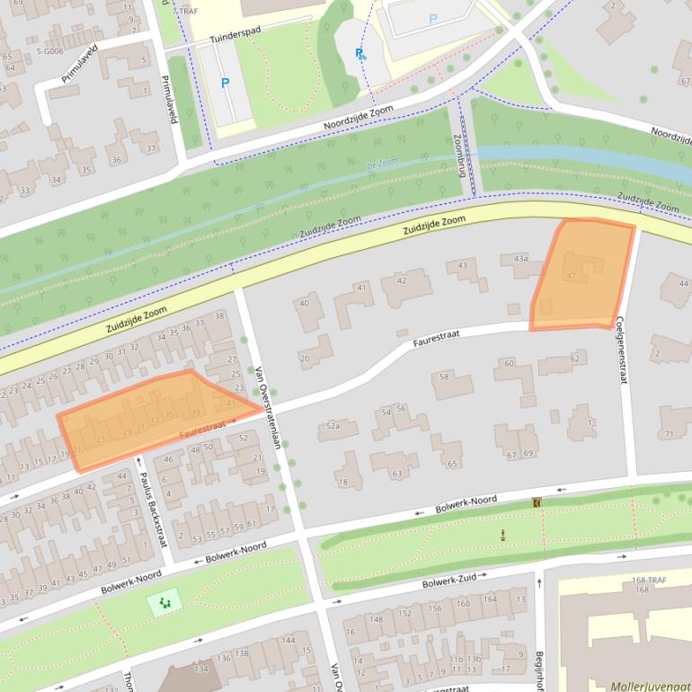 Kaart van postcodegebied 4611DG.